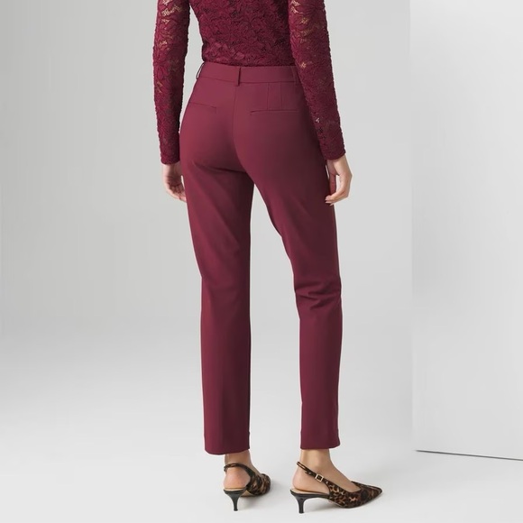 WHBM White House Black Market Burgundy Wine The Ankle Slim Pants‎ Size 6 - Picture 4 of 8